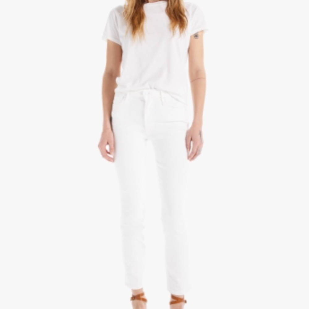 Women's White The Mid Rise Dazzler Ankle sz 27